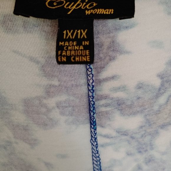 Cupio Blue & White Tunic ~ Size 1X - Picture 3 of 9
